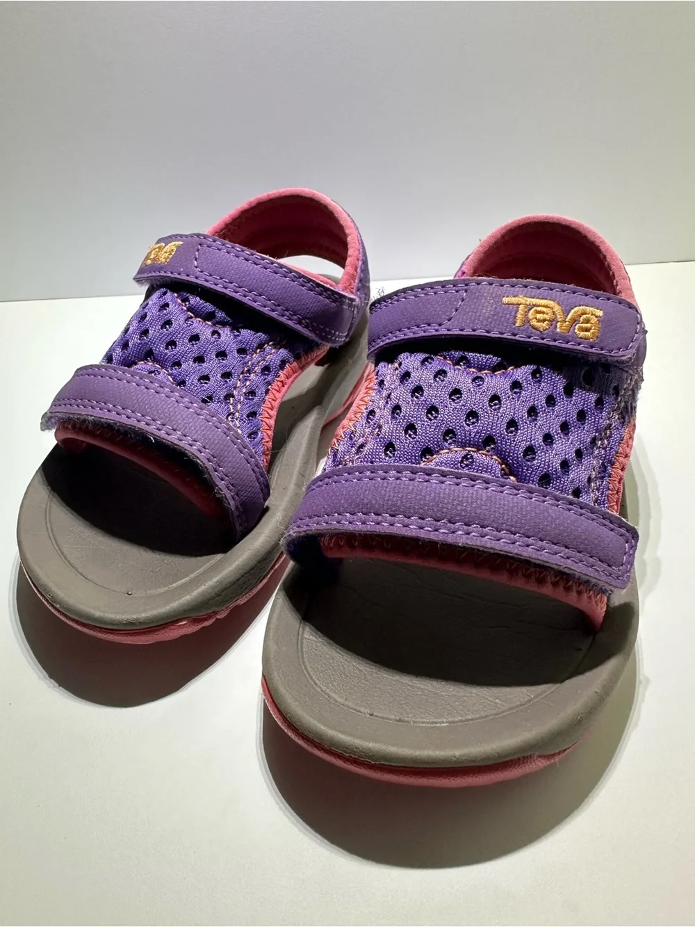 Teva Toddler Purple & Pink Mesh Everyday Wear And As Water Sandals Sz 7